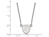 Rhodium Over Sterling Silver NHL LogoArt Florida Panthers Small Pendant Necklace