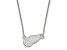 Rhodium Over Sterling Silver NHL LogoArt Detroit Red Wings Pendant Necklace