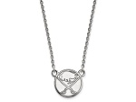Rhodium Over Sterling Silver NHL LogoArt Buffalo Sabres Pendant Necklace