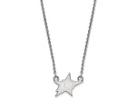 Rhodium Over Sterling Silver NHL LogoArt Dallas Stars Small Pendant Necklace
