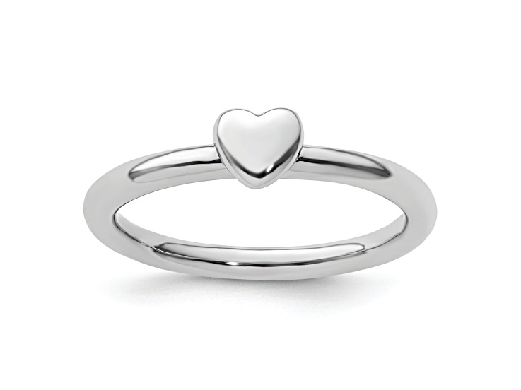sun！Silver Puffy Love Heart リング Designer SU Thailand 925 Sterling Silver Etched Puffy Heart