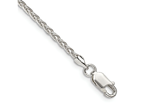 Sterling Silver 2mm Diamond-Cut Spiga Chain Bracelet