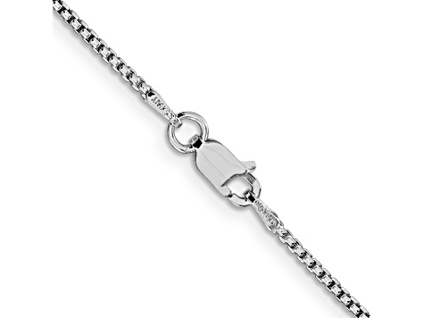 Rhodium Over Sterling Silver 1.5mm Round Box Chain