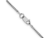 Rhodium Over Sterling Silver 1.5mm Round Box Chain