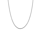 Rhodium Over Sterling Silver 1.5mm Round Box Chain