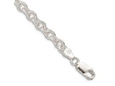 Sterling Silver 4.55mm Fancy Patterned Rolo Chain Bracelet