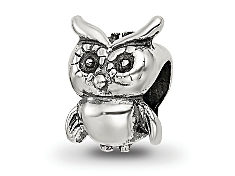 Sterling Silver Owl Bead