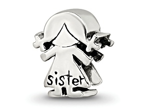 Sterling Silver Little Sister Girl Bead