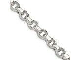 Sterling Silver 4mm Diamond-cut Rolo Chain Necklace