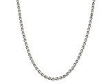 Sterling Silver 4mm Diamond-cut Rolo Chain Necklace