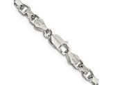 Sterling Silver 4mm Diamond-cut Rolo Chain Necklace