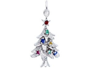 Silver Christmas Tree Charm