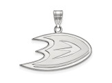 Rhodium Over Sterling Silver  NHL LogoArt Anaheim Ducks Medium Pendant