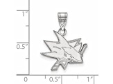 Rhodium Over Sterling Silver NHL LogoArt San Jose Sharks Medium Pendant