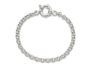 Sterling Silver Polished Rolo Fancy Bracelet