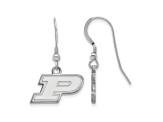 Rhodium Over Sterling Silver LogoArt Purdue Extra Small Dangle Wire Earrings