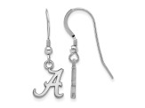 Rhodium Over Sterling Silver  LogoArt University of Alabama Extra Small Dangle Earrings