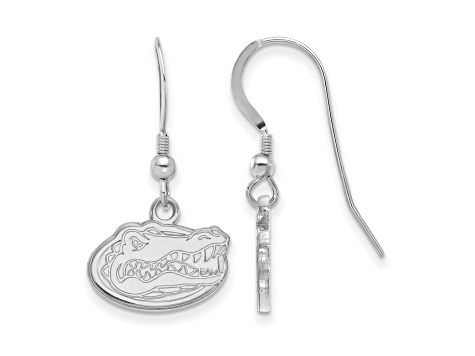 Rhodium Over Sterling Silver  LogoArt University of Florida Extra Small Dangle Earrings