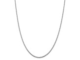 Rhodium Over Sterling Silver 2.25mm Cable Chain