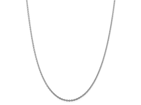 Sterling Silver Rhodium-plated 2.25mm Cable Chain Necklace