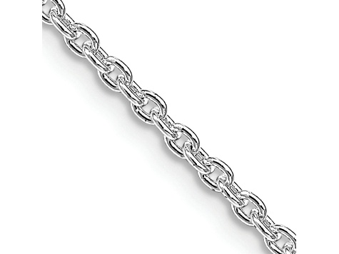 Sterling Silver Rhodium-plated 2.25mm Cable Chain Necklace