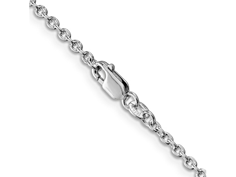 Rhodium Over Sterling Silver 2.25mm Cable Chain