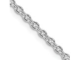 Rhodium Over Sterling Silver 2.25mm Cable Chain