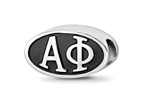 Sterling Silver LogoArt Alpha Phi Oval Greek Letters Bead