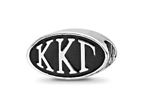 Sterling Silver LogoArt Kappa Kappa Gamma Oval Greek Letters Bead