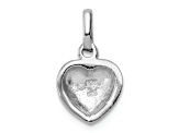 Rhodium Over Sterling Silver Polished Red Enameled Hearts Children's Pendant