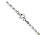 Rhodium Over Sterling Silver 1.5mm Rolo Chain with 2 Inch Extension Necklace
