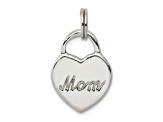 Sterling Silver Polished MOM Heart Charm