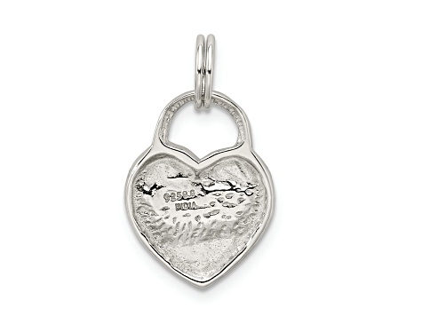 Sterling Silver Polished MOM Heart Charm