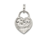 Sterling Silver Polished MOM Heart Charm