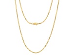 Unisex 14K Yellow Gold Over Sterling Silver Thin Cuban Link Chain Necklace
