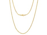 Unisex 14K Yellow Gold Over Sterling Silver Thin Cuban Link Chain Necklace