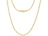 Unisex 14K Yellow Gold Over Sterling Silver Thin Cuban Link Chain Necklace