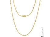 Unisex 14K Yellow Gold Over Sterling Silver Thin Cuban Link Chain Necklace