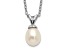 Rhodium Over Sterling Silver White Rice 6-7mm FWC Pearl Necklace