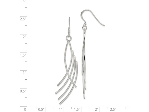 Sterling Silver Polished Fancy Curved Design Dangle Earrings