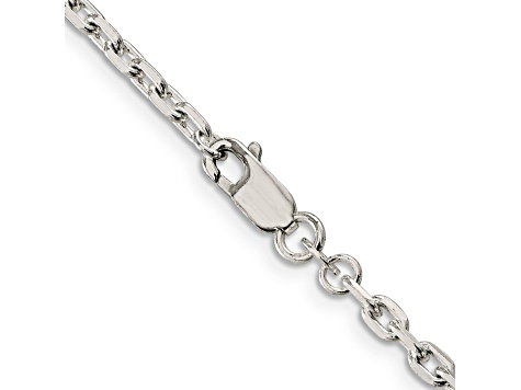 Sterling Silver 3.25mm Beveled Oval Cable Chain Bracelet