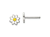 Sterling Silver and Enamel Flower Children's Post Earrings