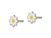 Sterling Silver and Enamel Flower Children's Post Earrings
