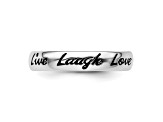 Sterling Silver Stackable Expressions Enamel Live Laugh Love Ring
