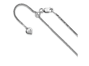 Sterling Silver Adjustable Diamond-Cut Wheat Link Anklet