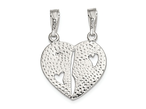 Sterling Silver Best Friends Break apart Heart