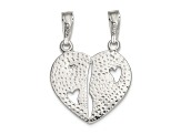 Sterling Silver Best Friends Break apart Heart