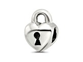 Sterling Silver Heart Lock Bead