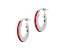 Sterling Silver Red Enamel Round Hoop Earrings