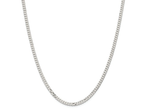 Sterling Silver 3.15mm Flat Curb Chain Necklace